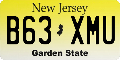 NJ license plate B63XMU