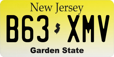 NJ license plate B63XMV