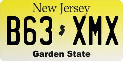 NJ license plate B63XMX