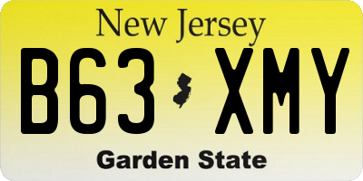 NJ license plate B63XMY