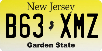 NJ license plate B63XMZ