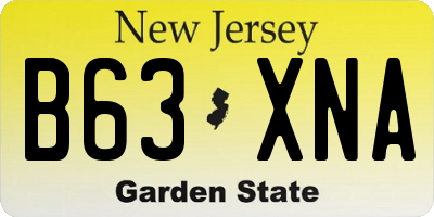 NJ license plate B63XNA