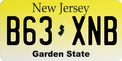 NJ license plate B63XNB