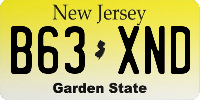 NJ license plate B63XND