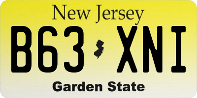 NJ license plate B63XNI