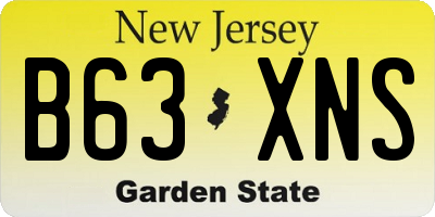 NJ license plate B63XNS