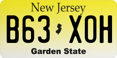 NJ license plate B63XOH
