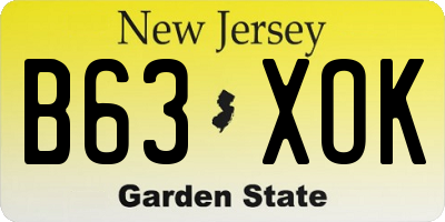 NJ license plate B63XOK