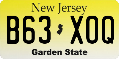 NJ license plate B63XOQ