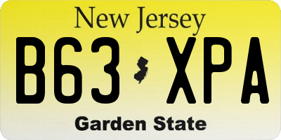 NJ license plate B63XPA
