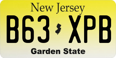 NJ license plate B63XPB