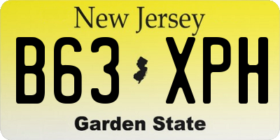 NJ license plate B63XPH
