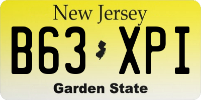 NJ license plate B63XPI