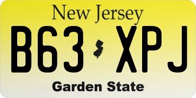 NJ license plate B63XPJ