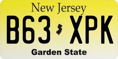 NJ license plate B63XPK