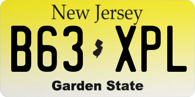 NJ license plate B63XPL