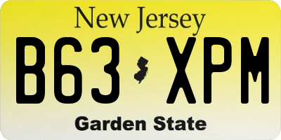 NJ license plate B63XPM