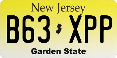 NJ license plate B63XPP