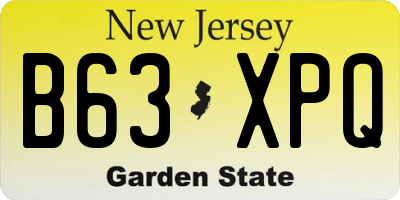 NJ license plate B63XPQ
