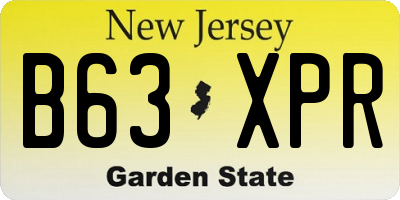 NJ license plate B63XPR