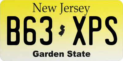 NJ license plate B63XPS