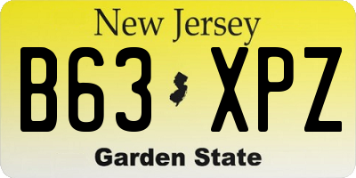 NJ license plate B63XPZ