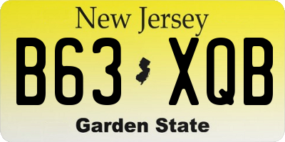NJ license plate B63XQB