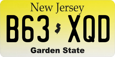 NJ license plate B63XQD