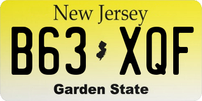 NJ license plate B63XQF