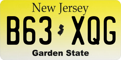 NJ license plate B63XQG