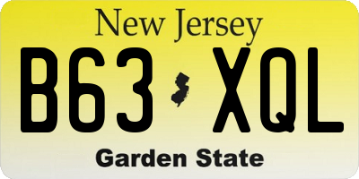 NJ license plate B63XQL