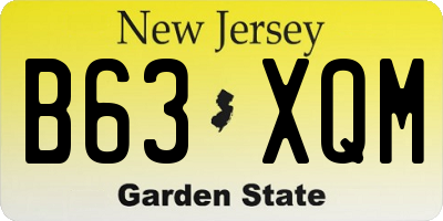 NJ license plate B63XQM