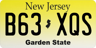 NJ license plate B63XQS
