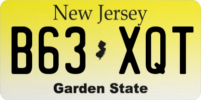 NJ license plate B63XQT