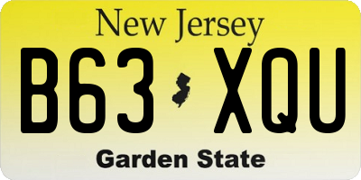 NJ license plate B63XQU