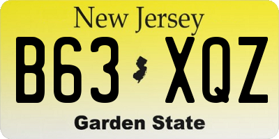 NJ license plate B63XQZ