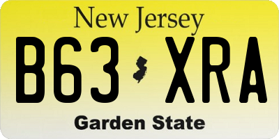 NJ license plate B63XRA