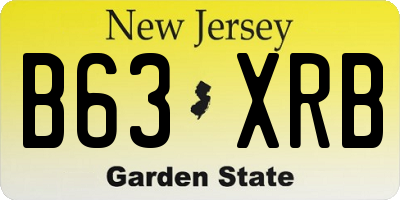 NJ license plate B63XRB
