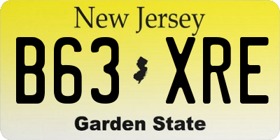 NJ license plate B63XRE