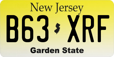 NJ license plate B63XRF