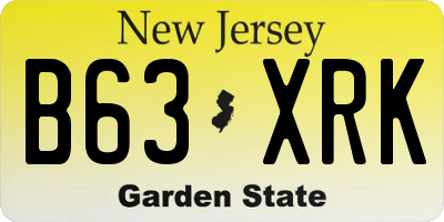 NJ license plate B63XRK