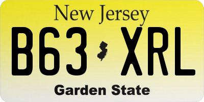 NJ license plate B63XRL