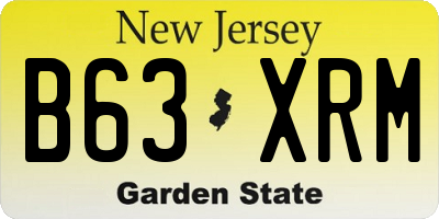 NJ license plate B63XRM
