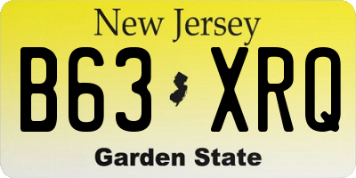 NJ license plate B63XRQ