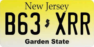 NJ license plate B63XRR