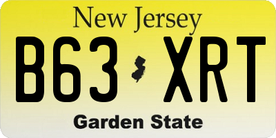NJ license plate B63XRT
