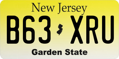 NJ license plate B63XRU