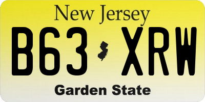 NJ license plate B63XRW