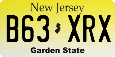 NJ license plate B63XRX