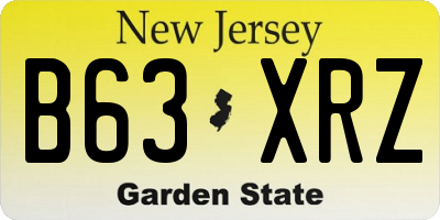 NJ license plate B63XRZ